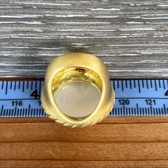 Dolomite 18k Button Sheila Fajl GLOW Masterpiece Statement Cocktail Ring - Picture 12 of 14